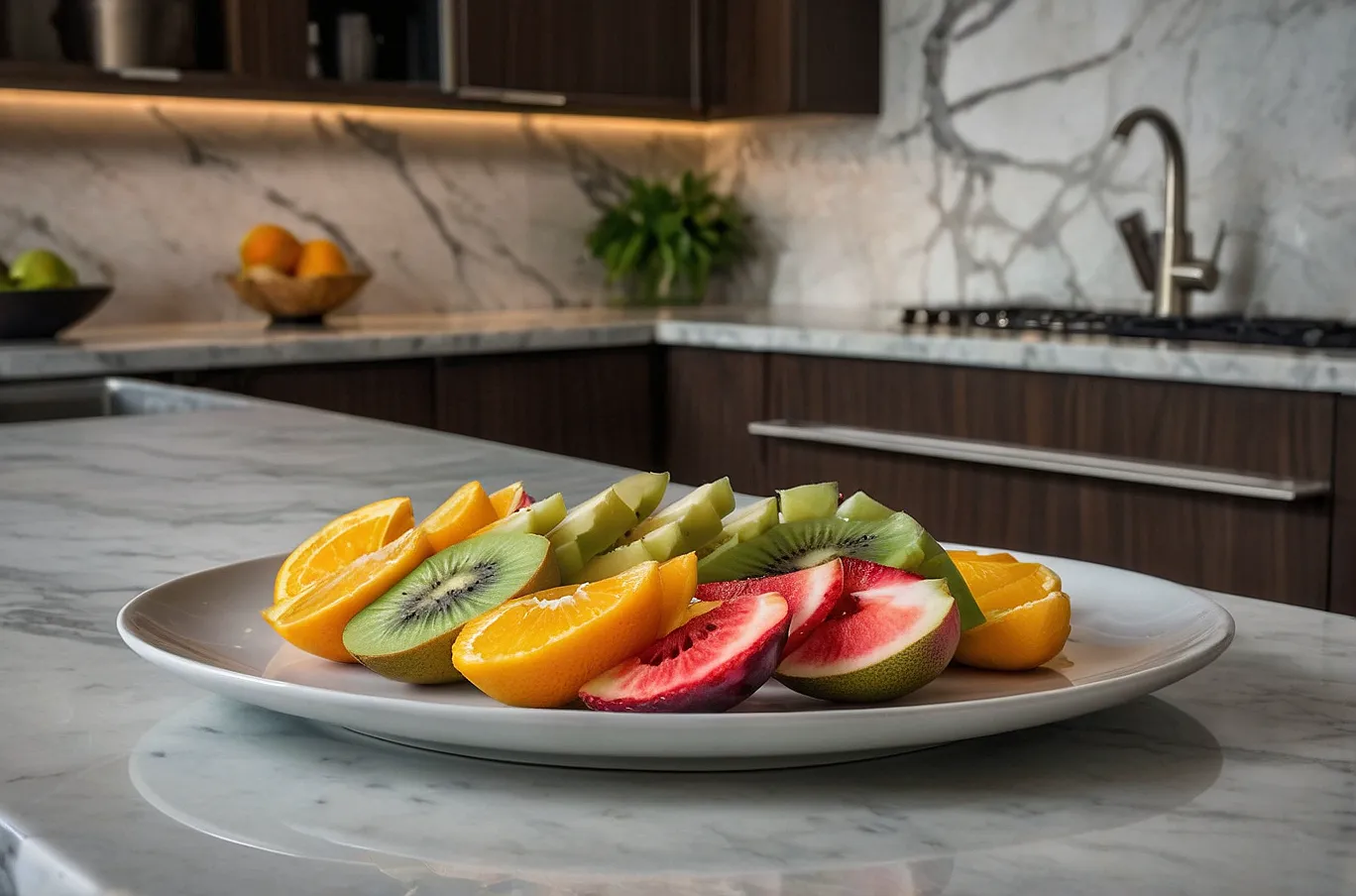 A colorful blend of assorted fresh fruits, ready to enjoy.