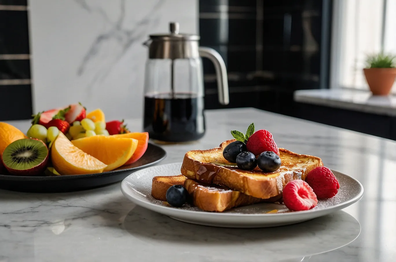 Warm, golden-brown French toast, perfect with syrup or fresh fruit.