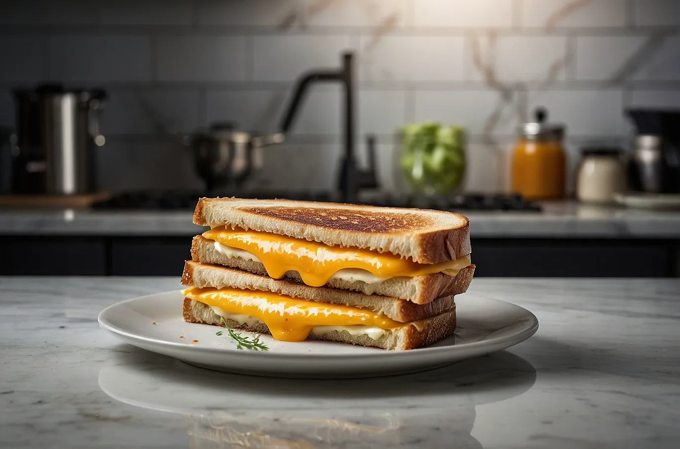 A fast and crispy grilled cheese sandwich, perfect for a quick meal.