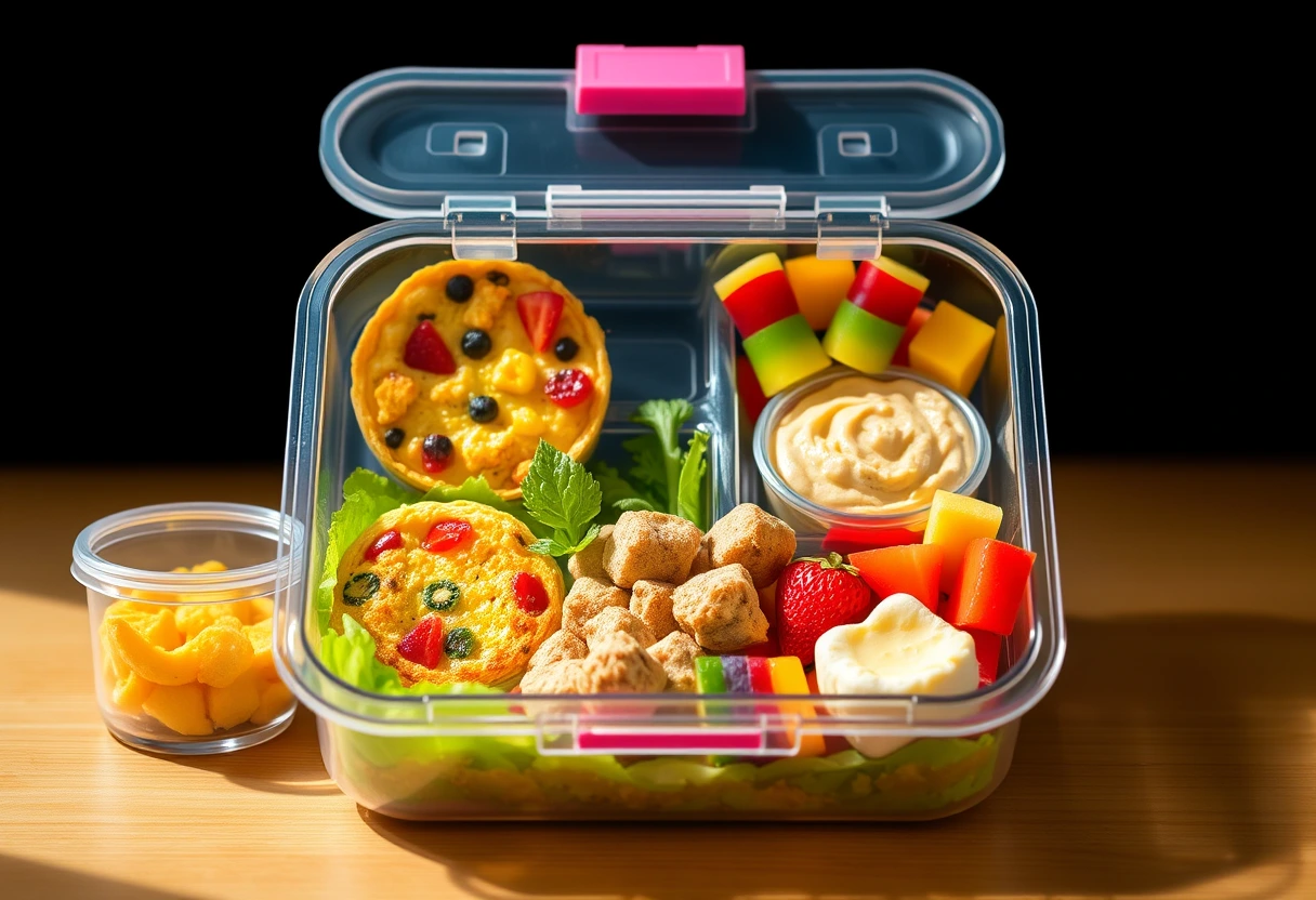 A child joyfully selecting from a platter of colorful fruit and veggie sticks with a dip, representing quick vegetarian recipes for picky kids and healthy snack ideas.