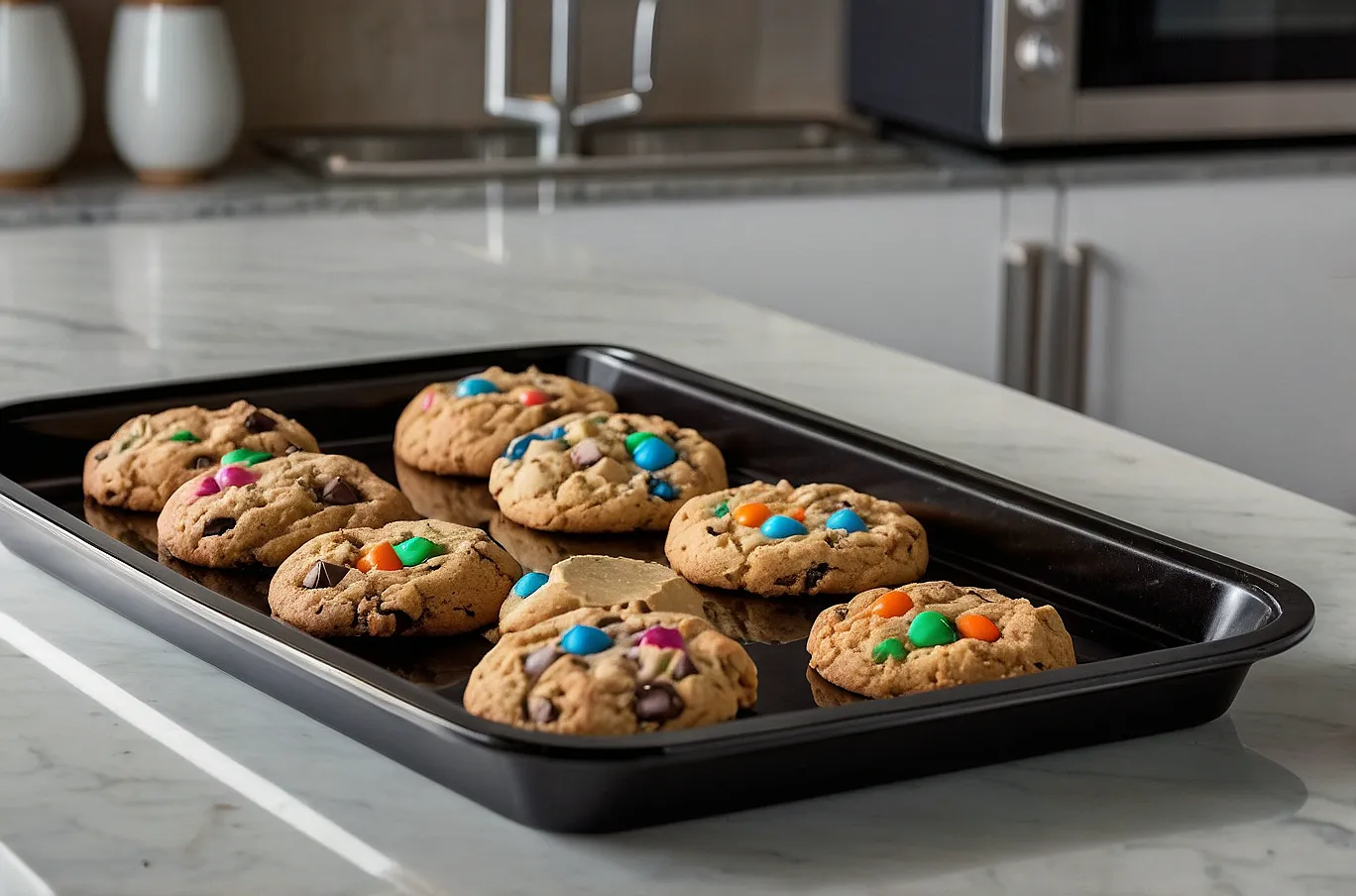 Fresh-baked cookies with a soft center and sweet, rich flavor.