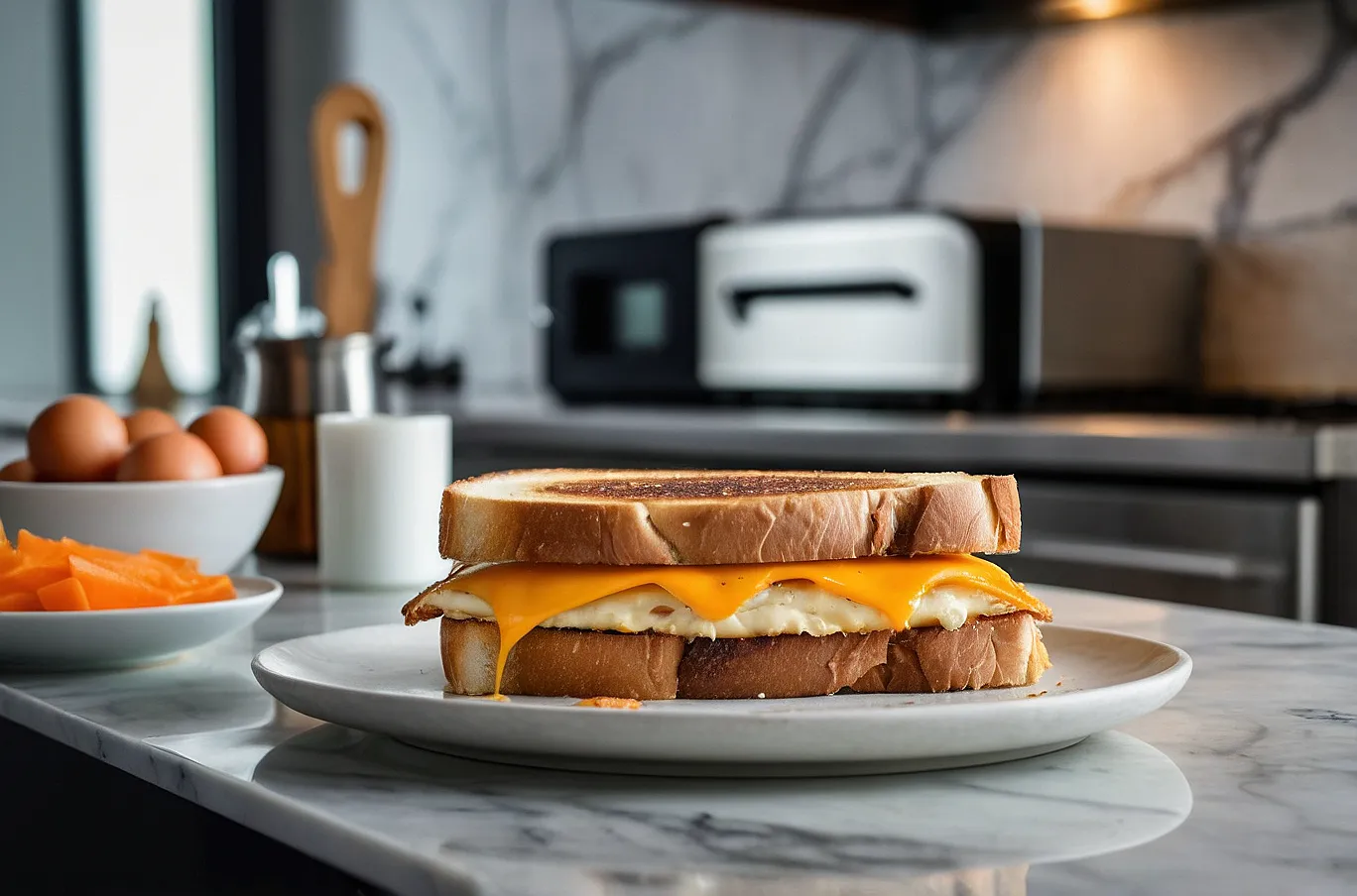 A fast and crispy grilled cheese sandwich, perfect for a quick meal.